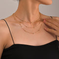 Ball Bead Chain Triple Strand Layer Necklace