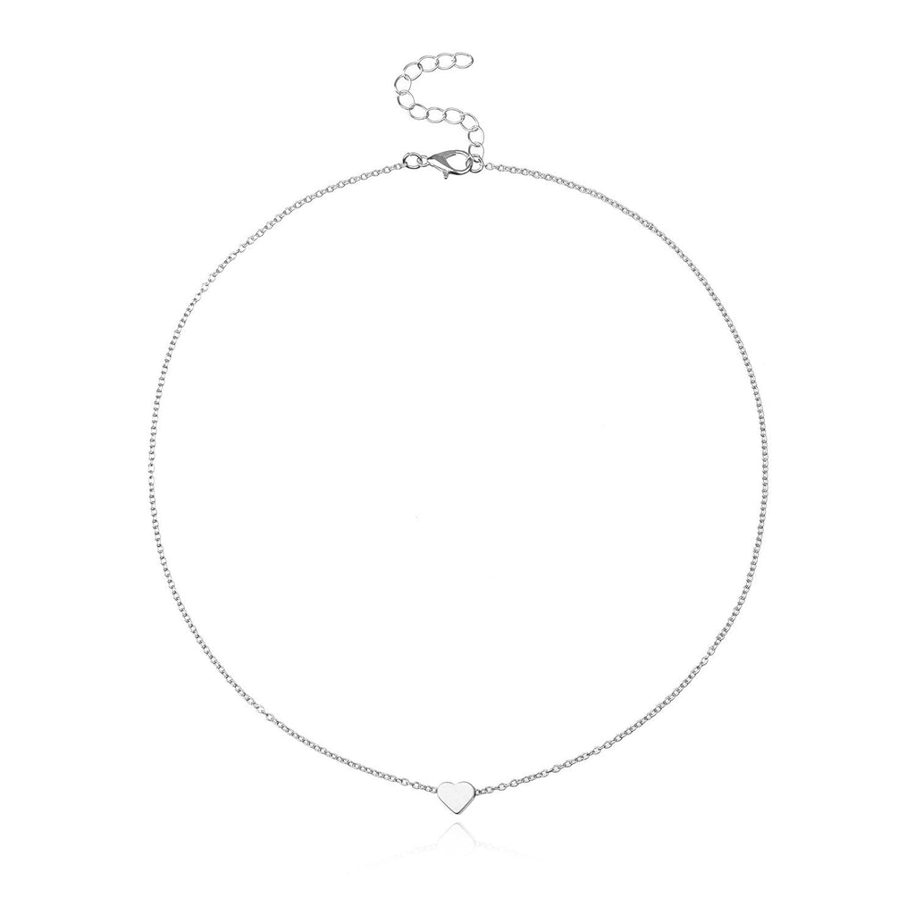Heart Charm Choker Necklace