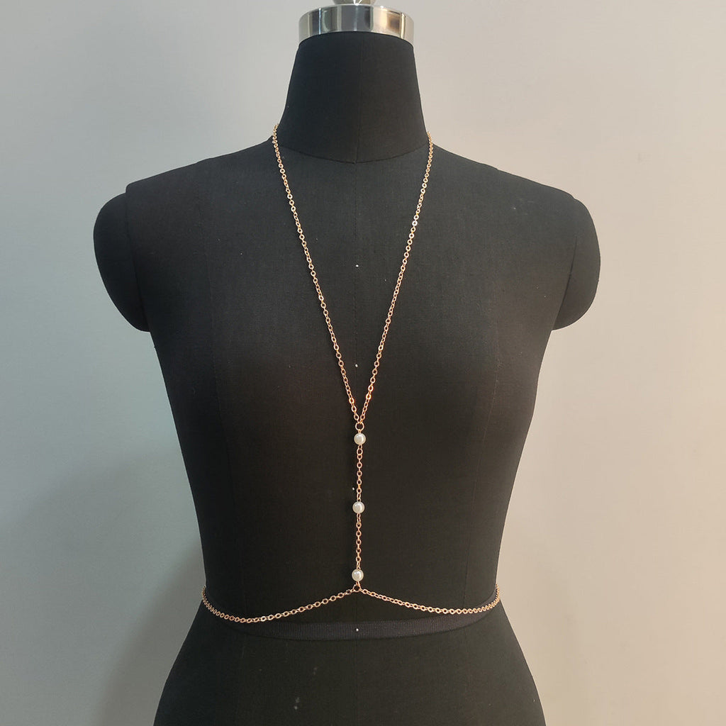 Sexy Cross Chest Chain Exaggerated Beach Casual Full Body Chain