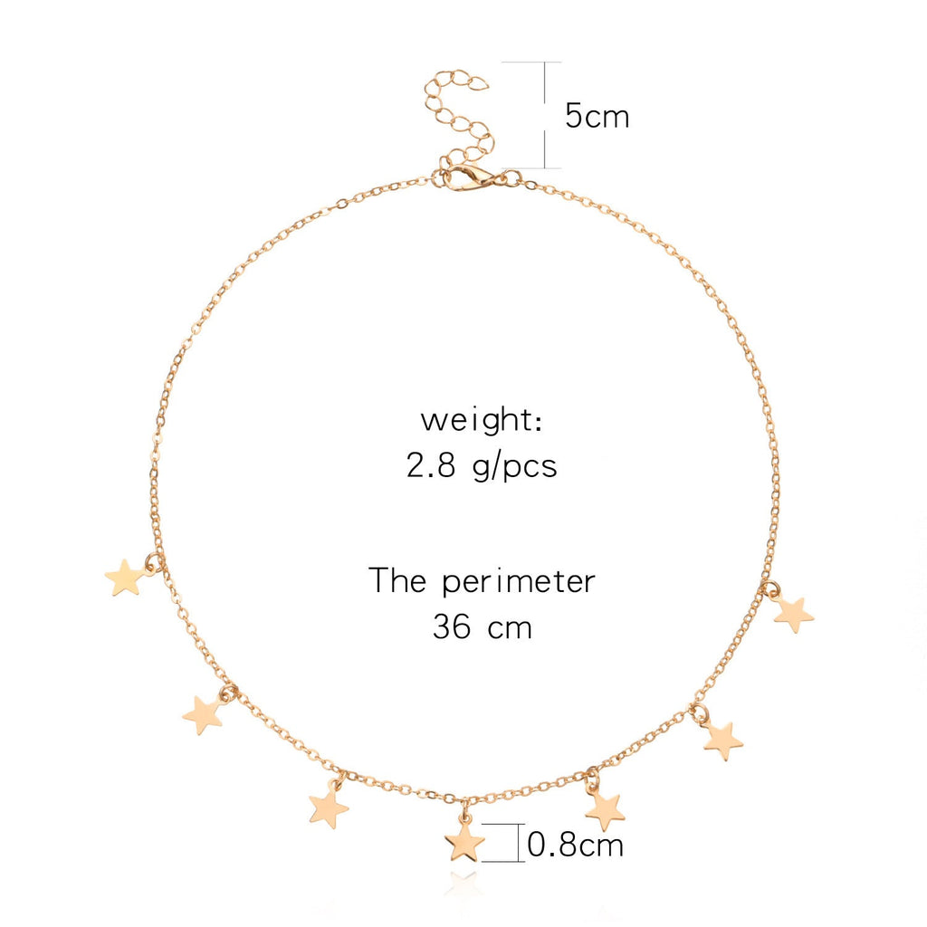 Star Pendant Choker Necklace