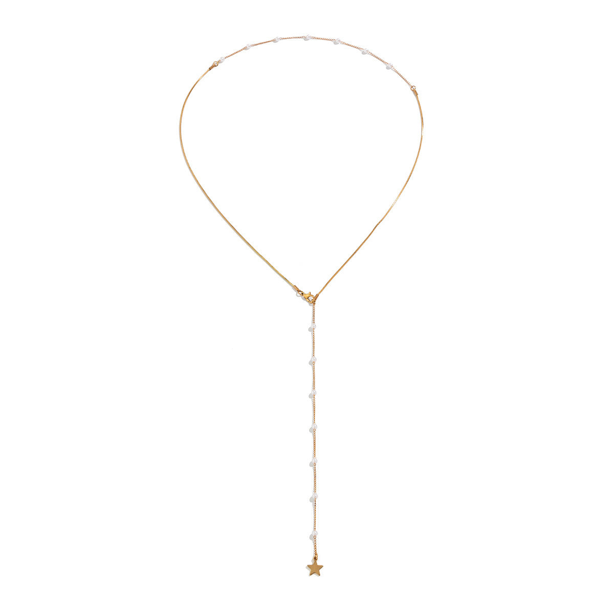 Double Layer Long Chain Pearl Necklace