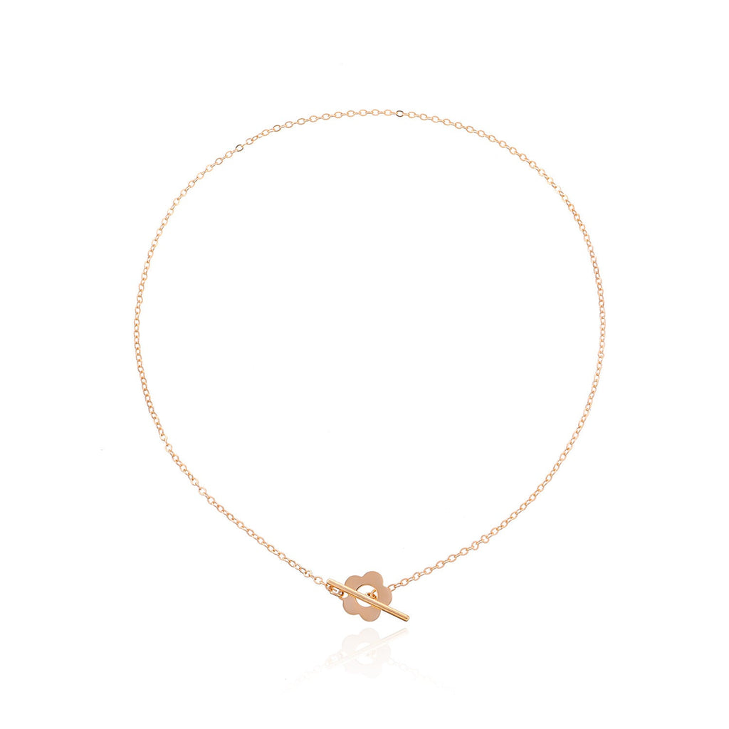 Chain Necklace Women Flower Lock Collar