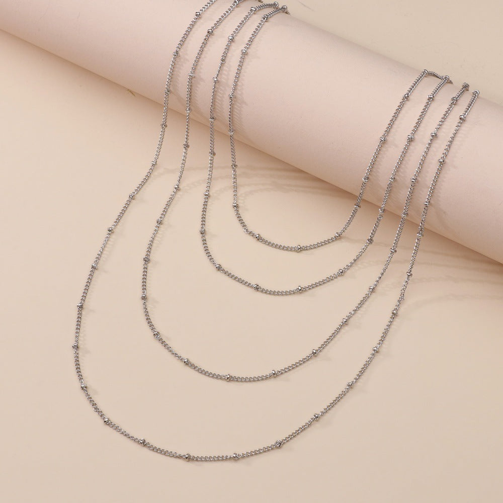 Ball Chain Double Layer Chain Necklace