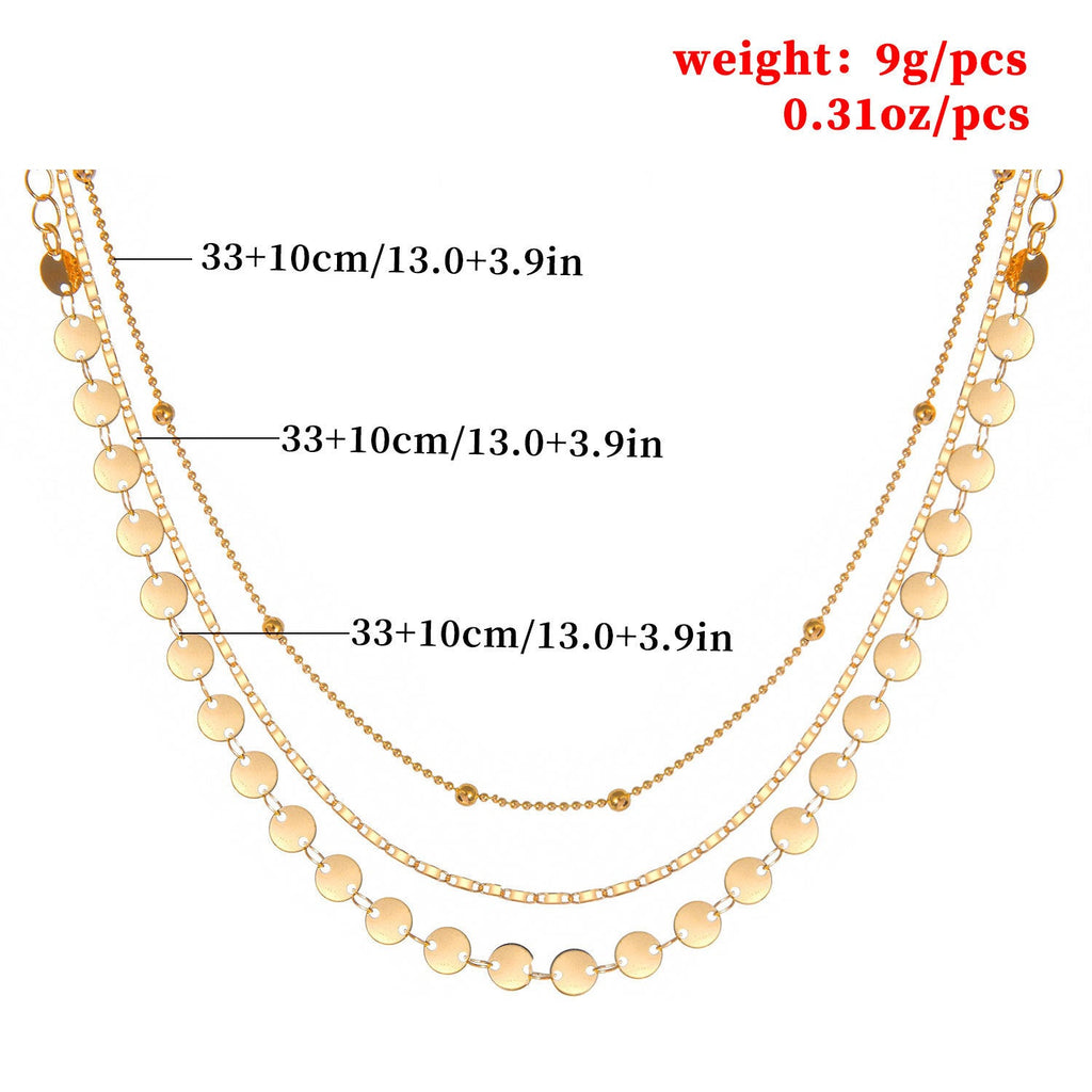 Multiple Bead Chain Choker Necklace for Women