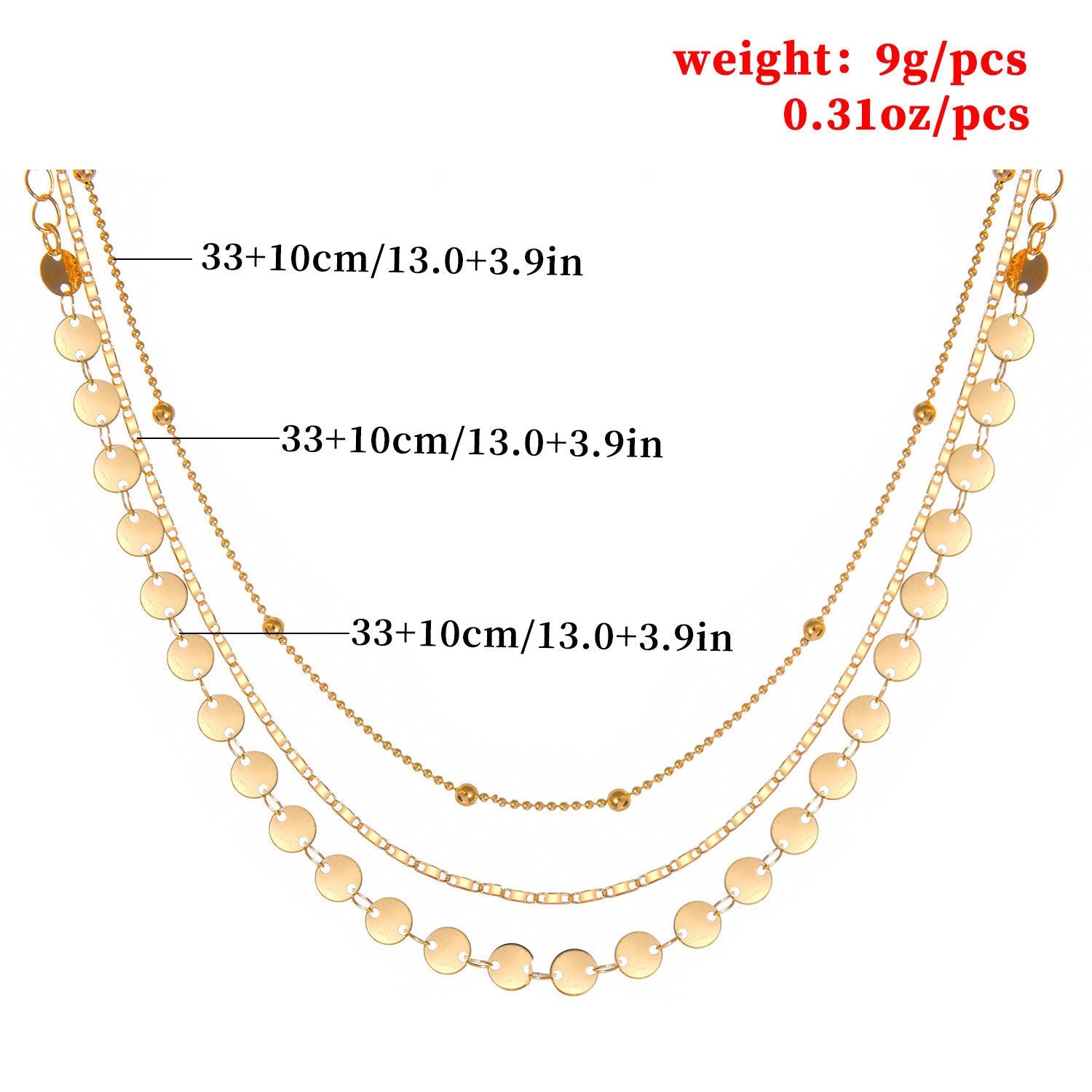 Multiple Bead Chain Choker Necklace for Women