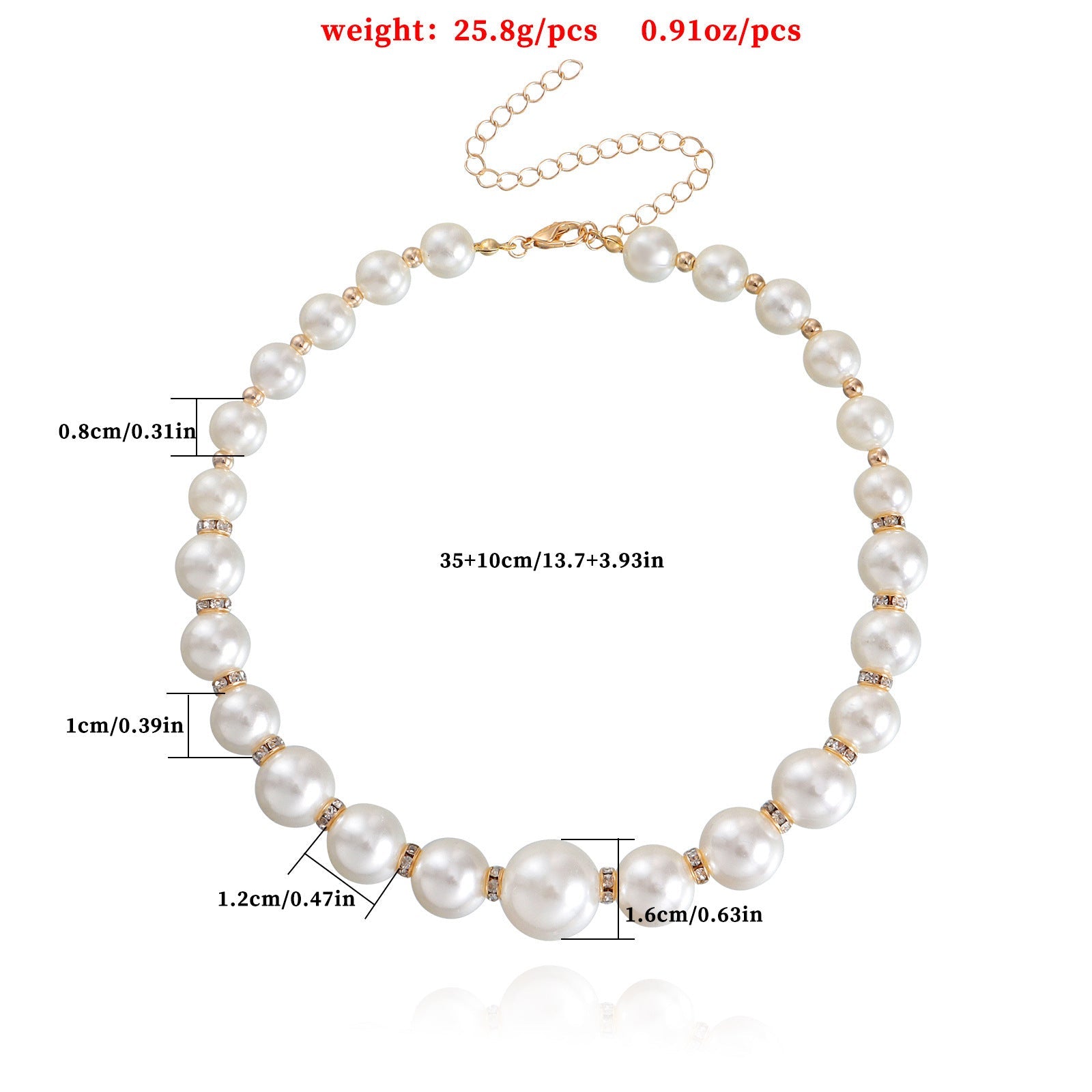 Handmade Big Chunky White Pearl Choker Necklace for Women