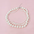 Multilayer Strand Chain Pearls Long Choker Necklace