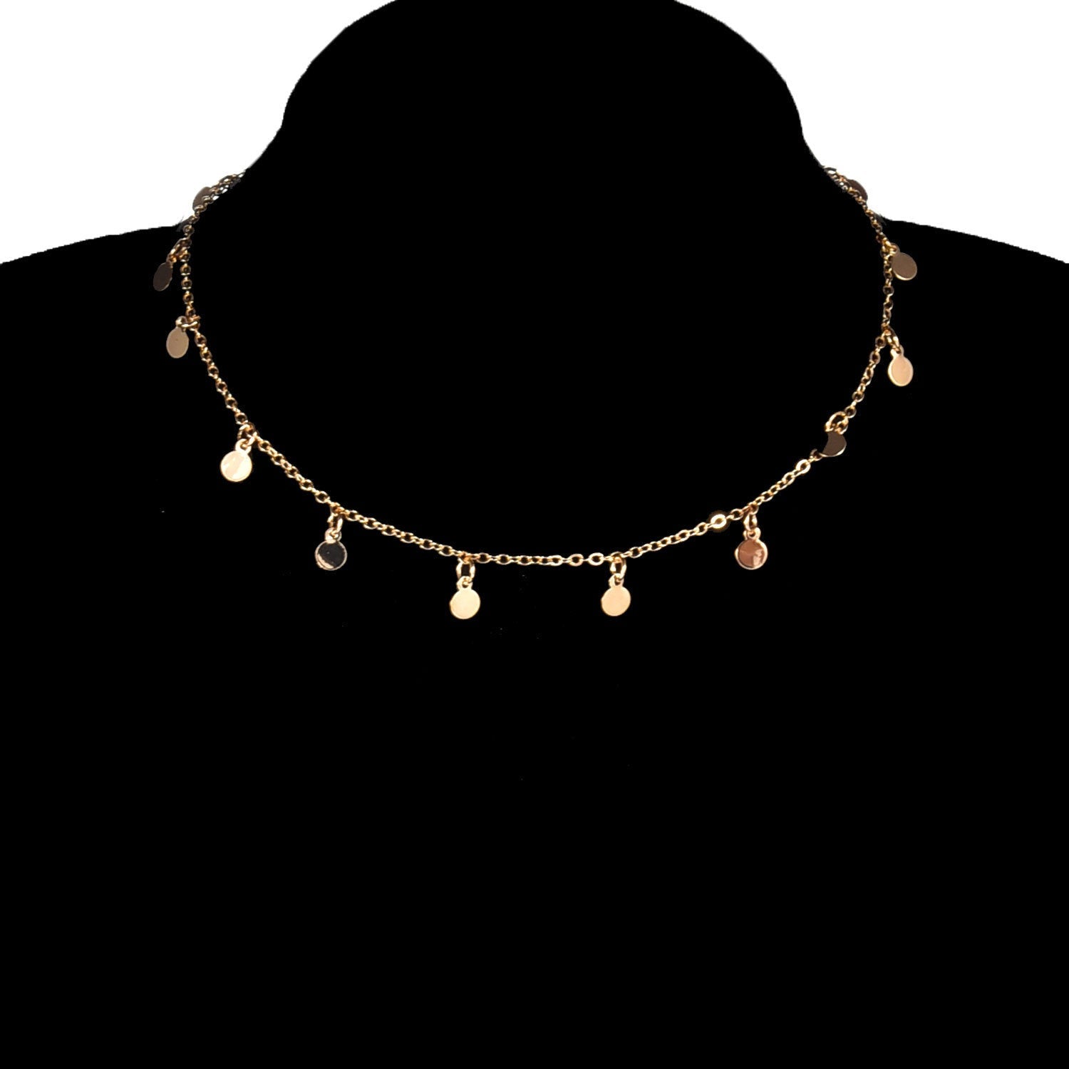 Geometric Round Disc Clavicle Pendant Chain Retro Necklace