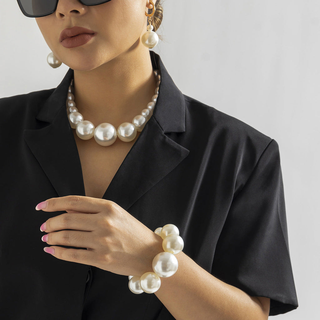 Retro Chocker Pearl Beads Necklace Jewelry
