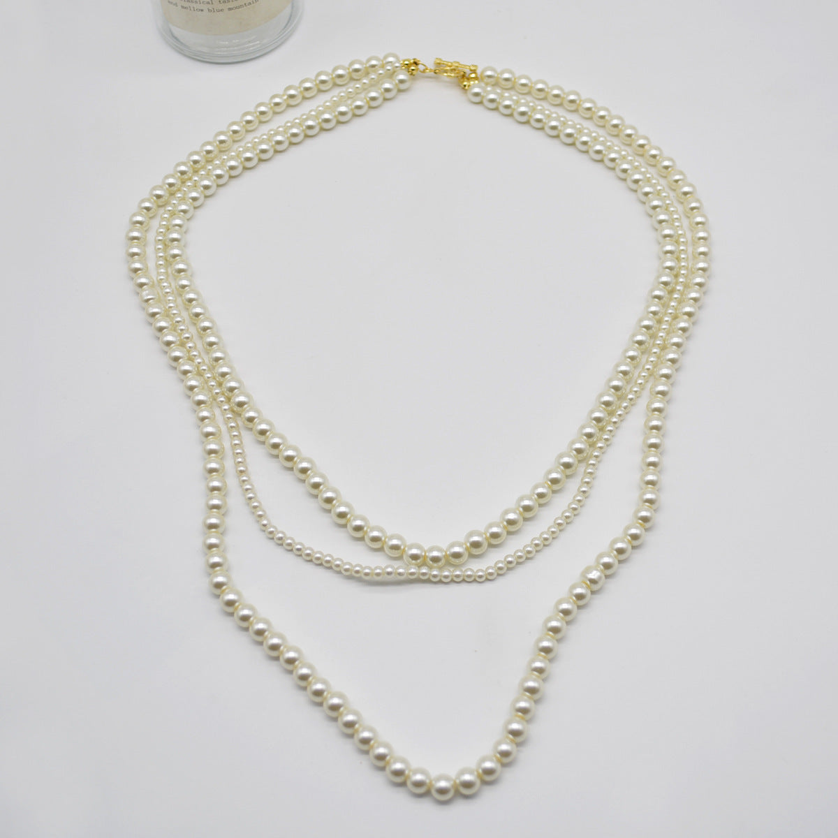 Fashion Retro Multi-layer Chain Beads Layered Necklace Pearl Necklace