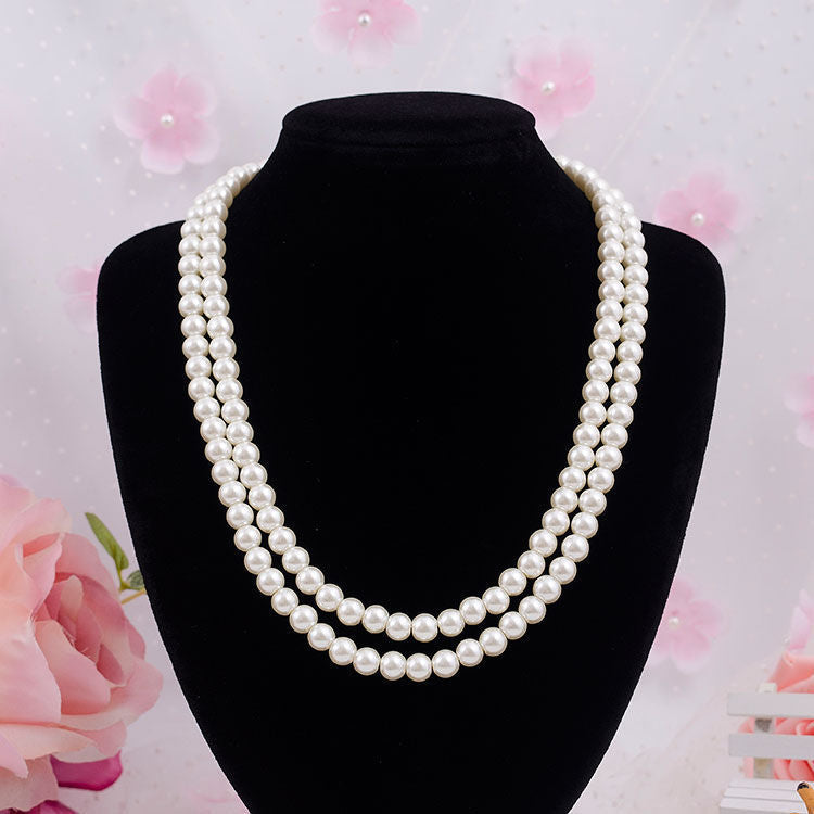 Multi Layered Faux Pearl Necklace Wedding Bride Necklace