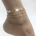 Double Layer Round Sequins Anklet Jewelry