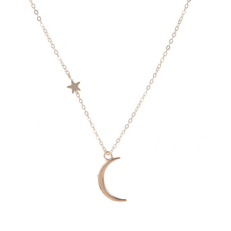 Moon Star Pendant Necklace Woman