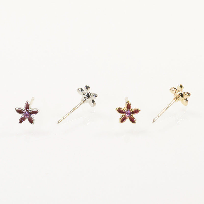 Spring flower stud earrings set
