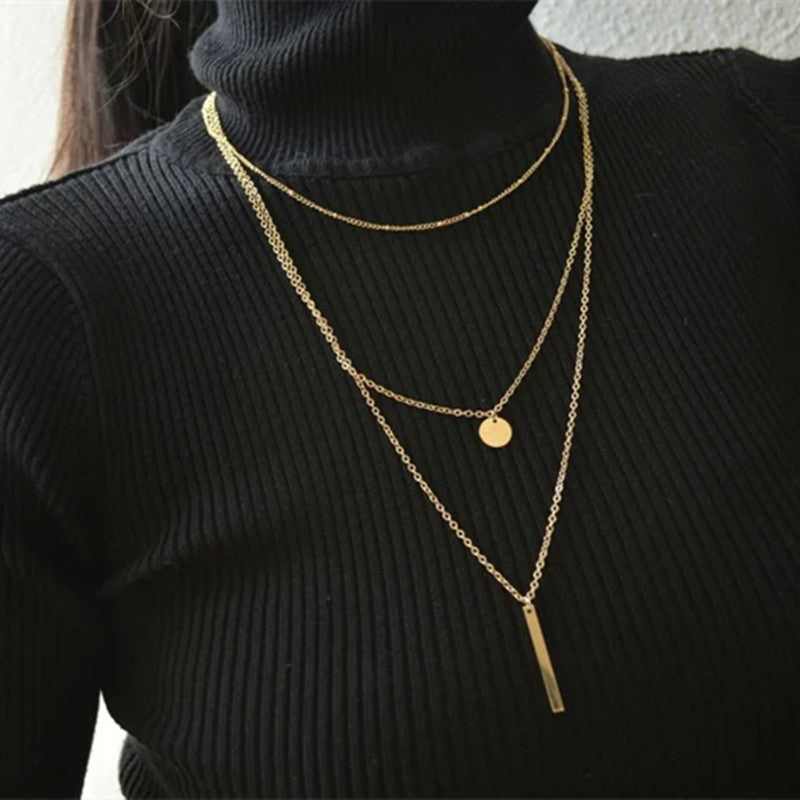 Simple Double Layer Color Necklace