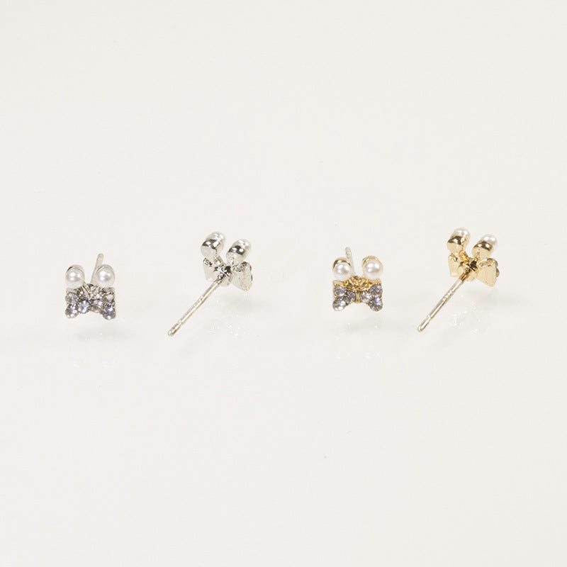 Sweet Crystal Pearl Studs Earring