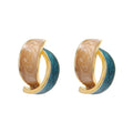 Enamel Color Matching Geometric Stud Earrings