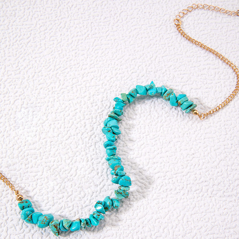 Bohemian Natural Stone Bead Choker Irregular Gravel Stone Necklace