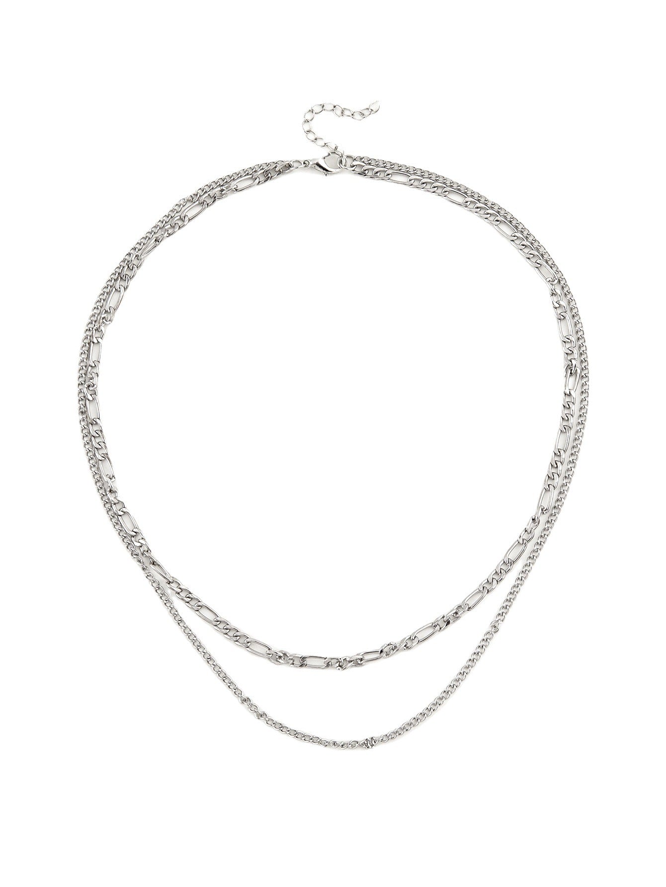 Double Layer Paper Clip Chain Necklace