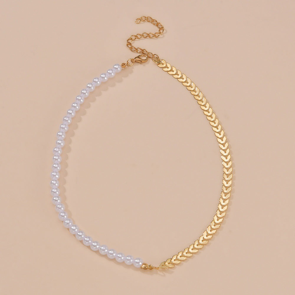 Elegant Pearl Chain Necklace