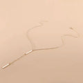 Square Bar Bead Tassel Pendant Necklace