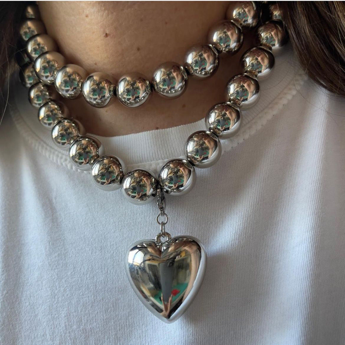 Multi-Layer Round Bead Chunky Necklace