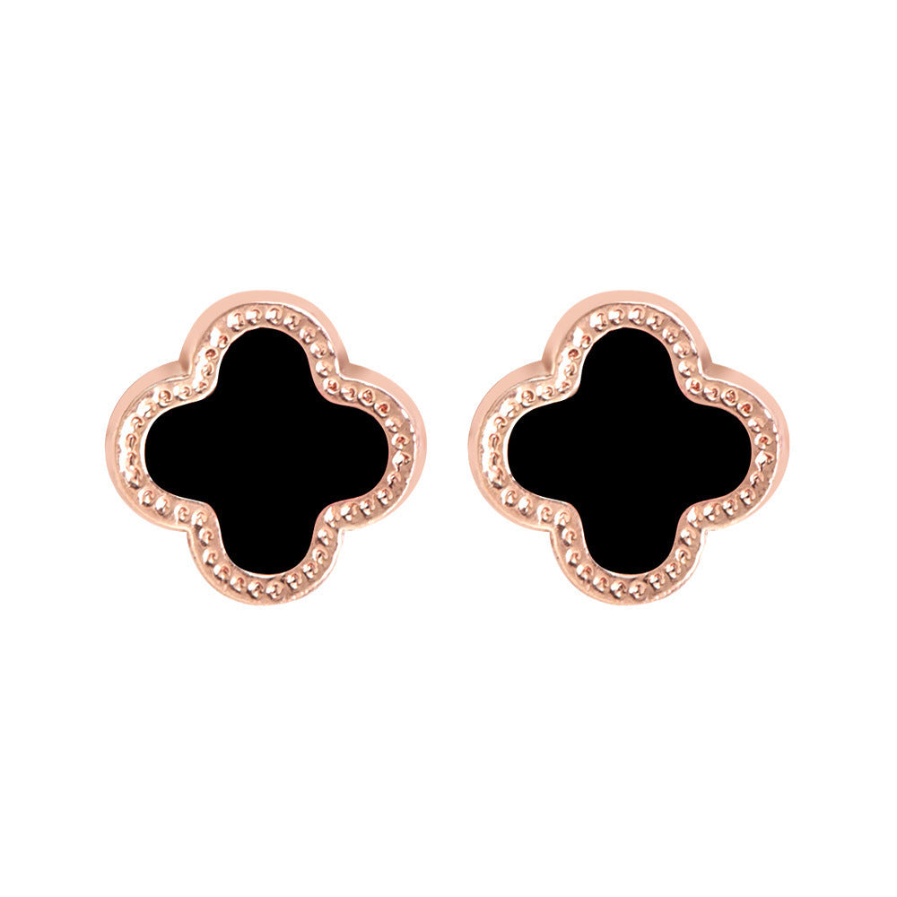 Lucky Four Leaf Flower Studs Earrings