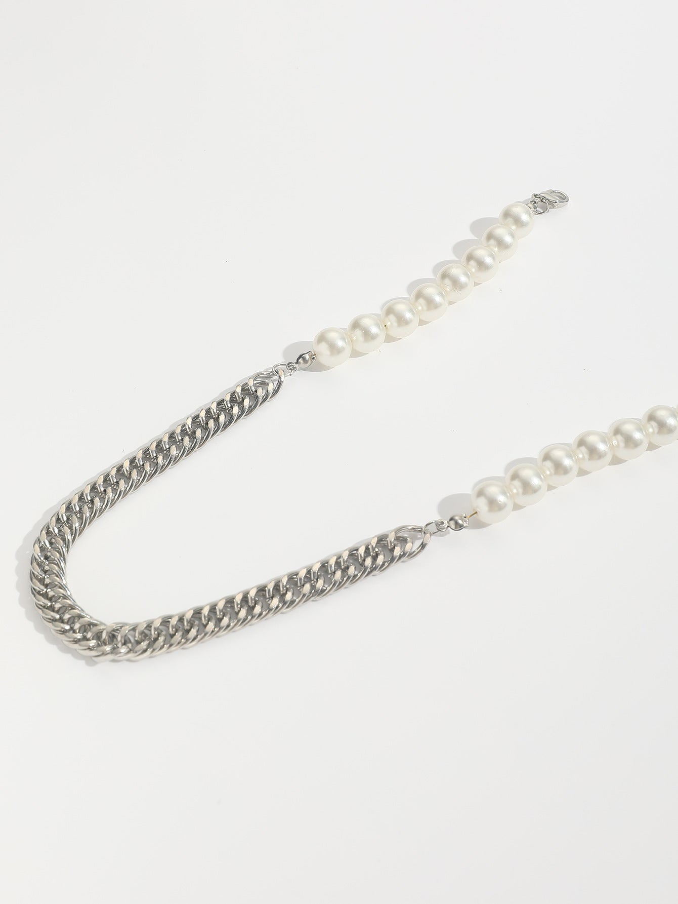 Fashion Pearl Necklace Chunky Cuban Chain