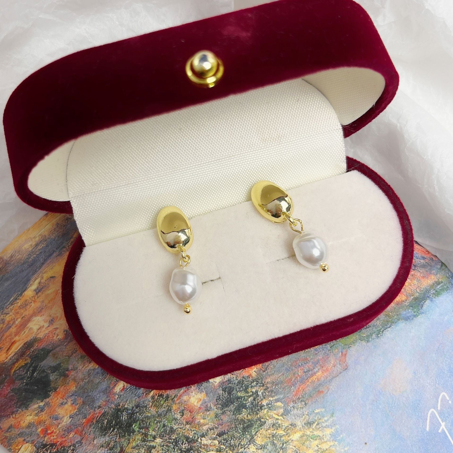 Baroque Irregular Pearl Studs Earrings