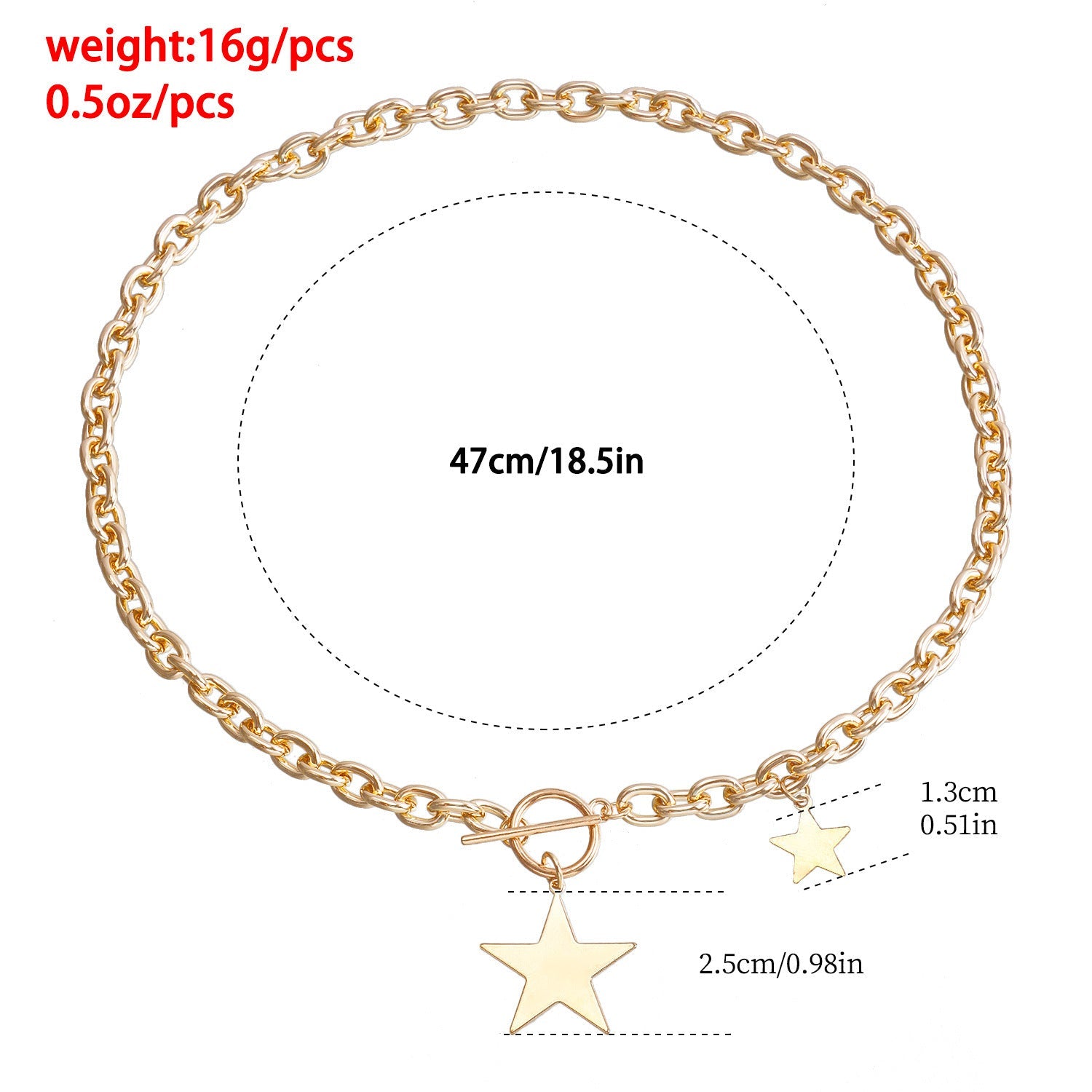 Star Pendant Chain Necklace