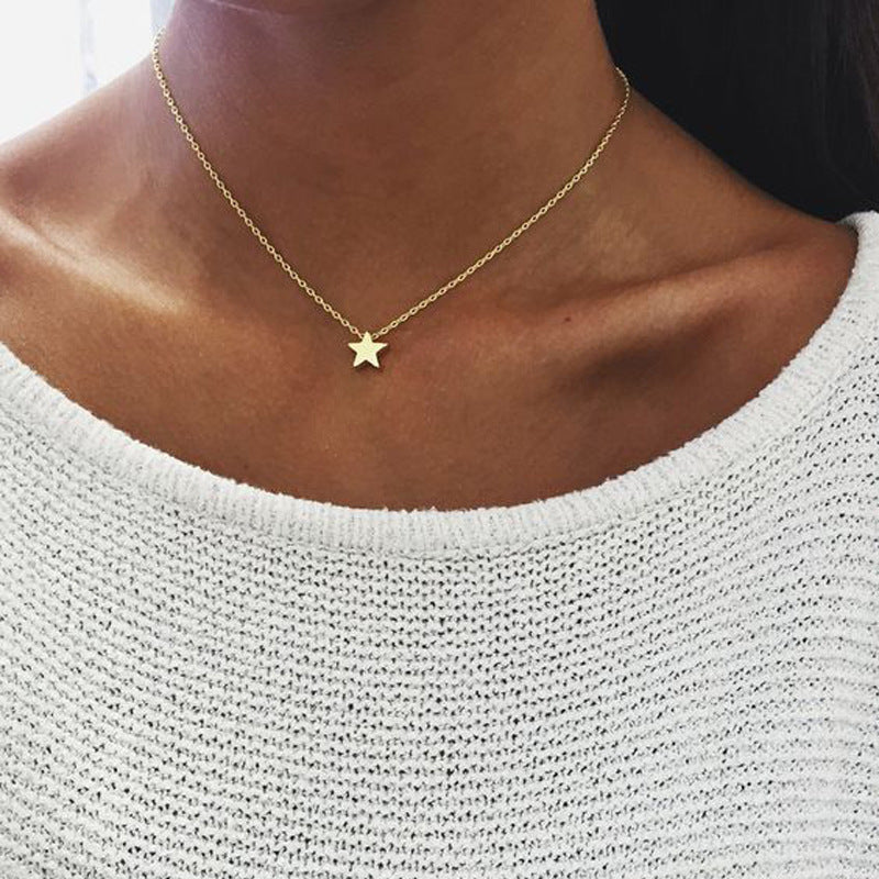 Simple Fashion Geometry Star Pendant Necklace