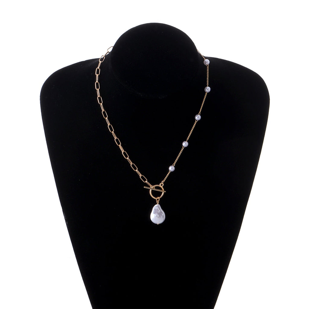 Vintage Pearl Round Bead Necklace Womens