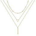 Geometric Triangle Stick Long Pendant Multi-Layer Necklace