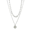 Multi-Layer Chain Opal Pendant Necklace