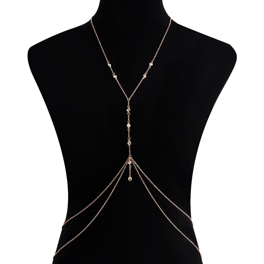 Sexy Body Chain Fashion Rhinestone Belly Party Beach Bra Chain