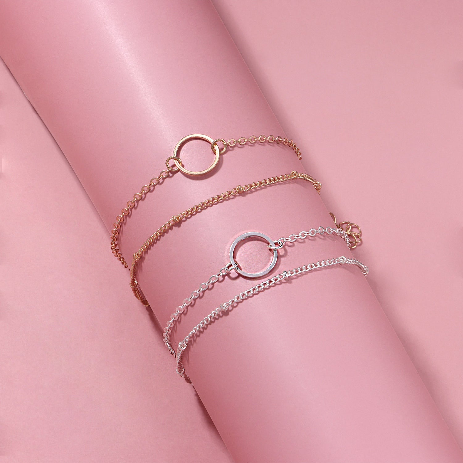 Two Layers Round Chain Bracelet
