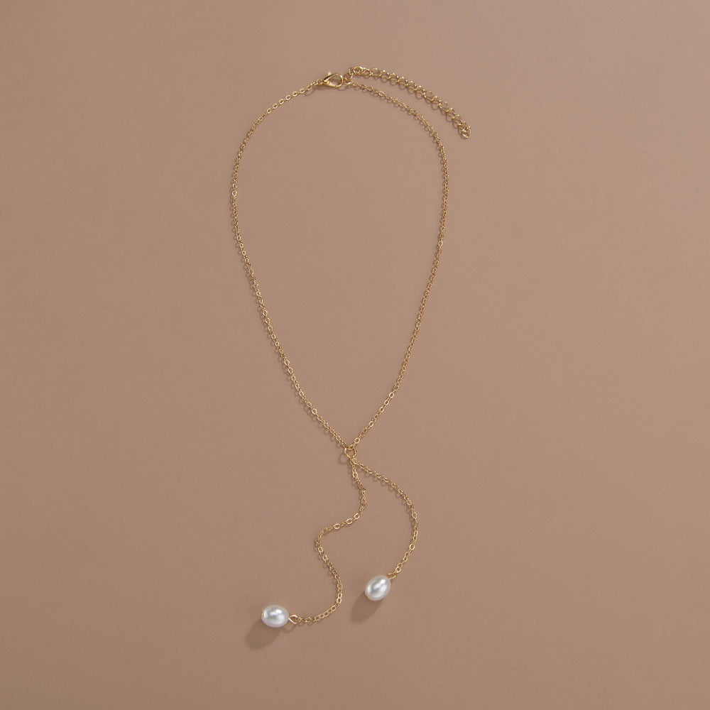 Pearl Long Chain Tassel Necklace