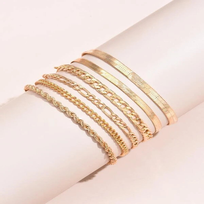 Cuban Chain Hip Hop Bracelet Set