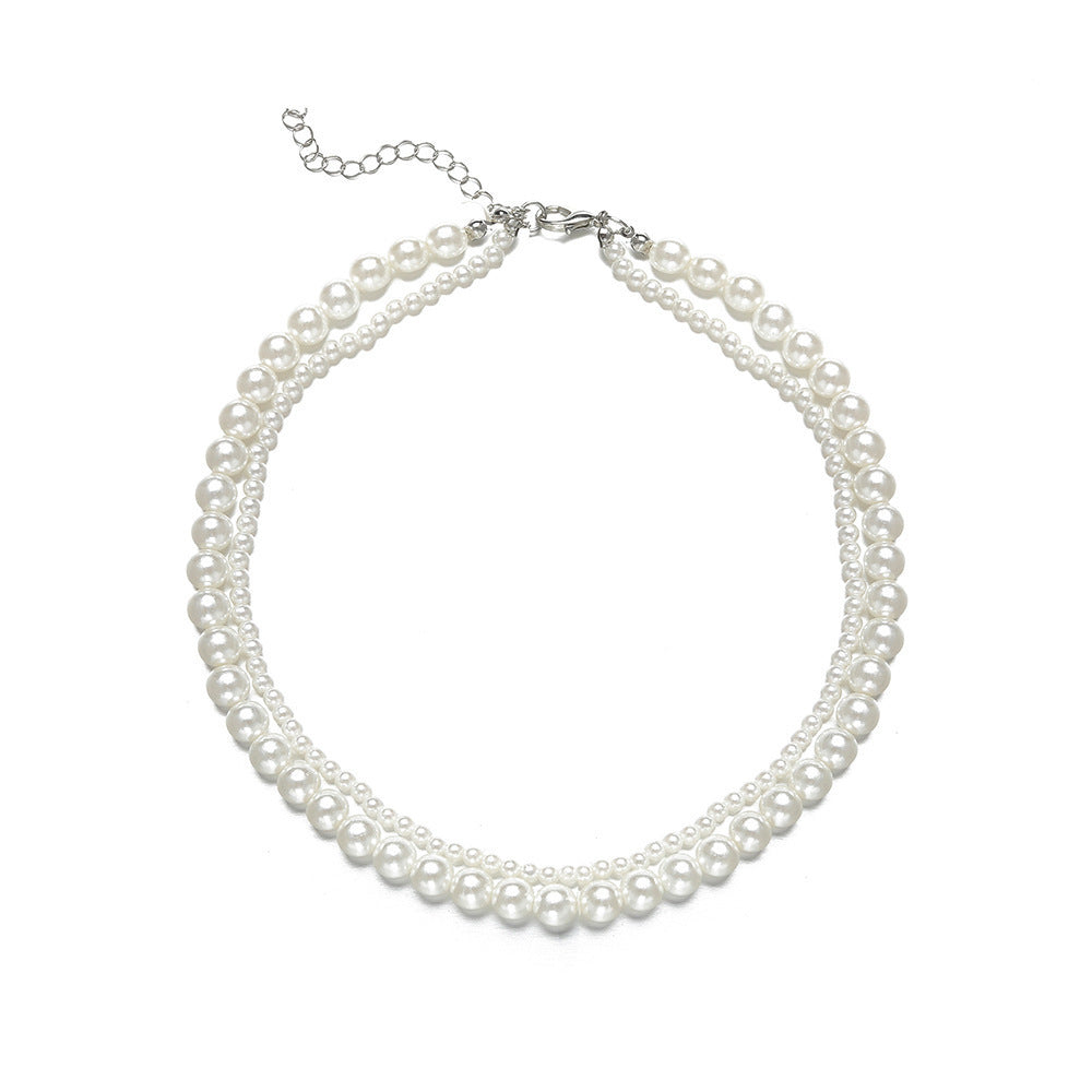 Baroque Handmade Beaded Jewelry Artificial Traditional Round Pearl Necklace