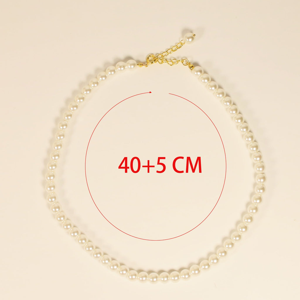 Glass Pearl Necklace Jewelry Summer Choker Jewelry
