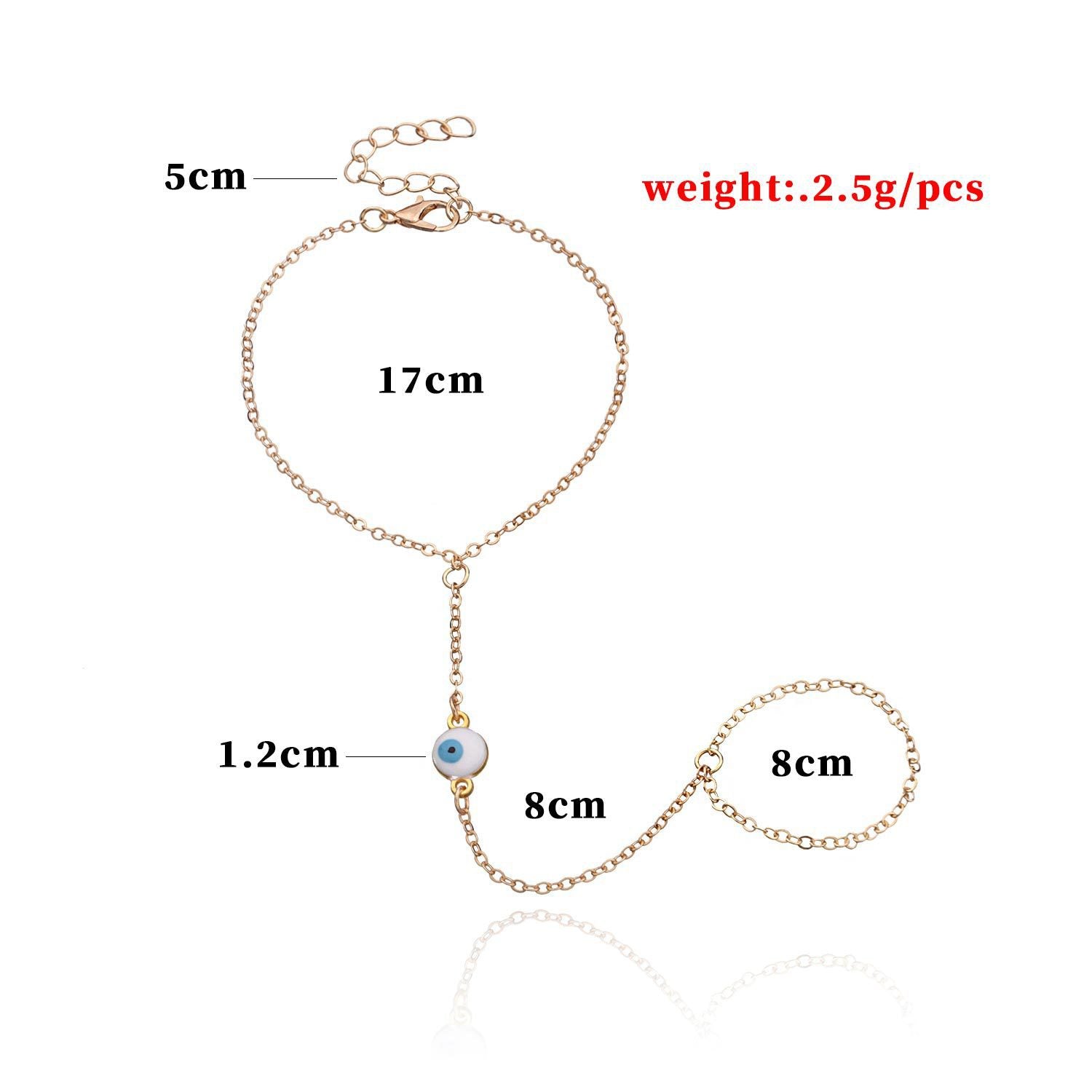 Enamel Evil Eye Charm Bracelet