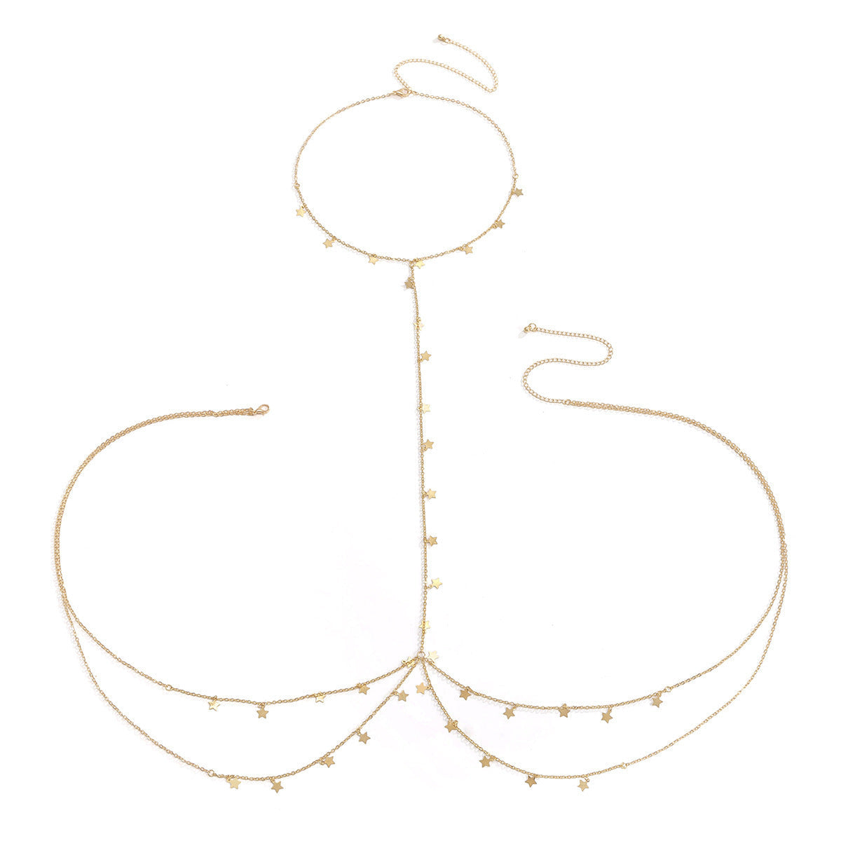 Sexy Multilayer Star Pendant Tassels Handmade Body Chain