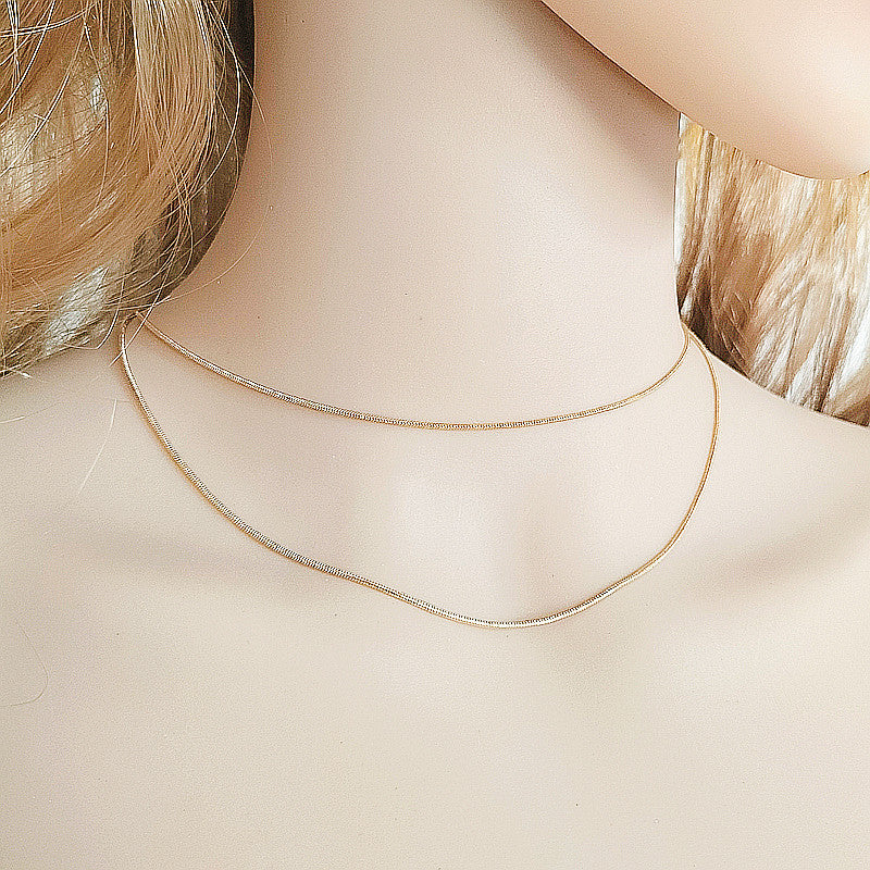 Double Layered Chain Necklace Women
