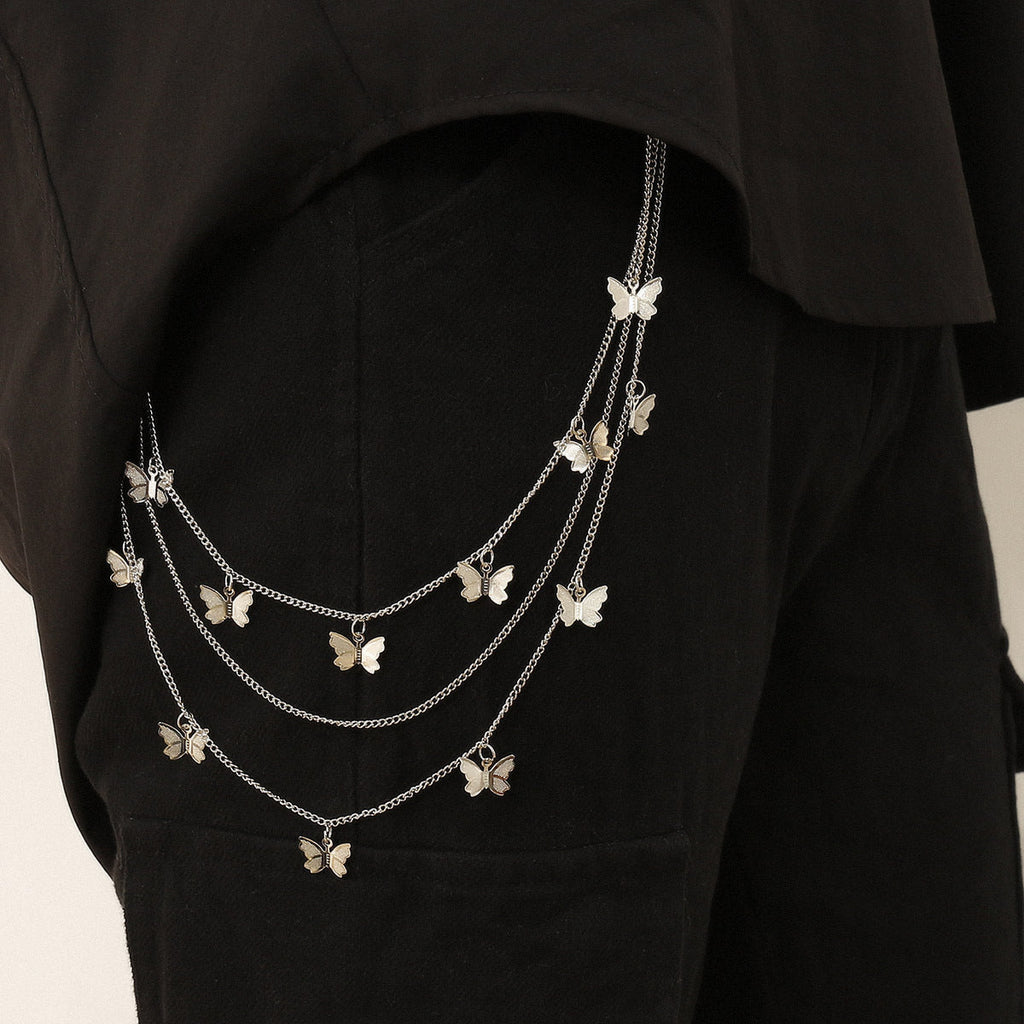 Butterfly Long Tassel Women Belt Body Chains Key Chains