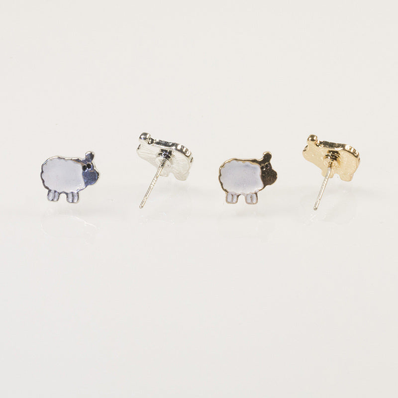 Sheep cabbage stud earrings set
