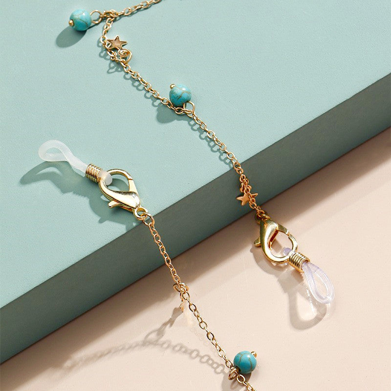 Natural Stone Turquoise Sunglass Chain