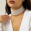Pearl Multi Layer Jewelry Necklace Faux Pearl