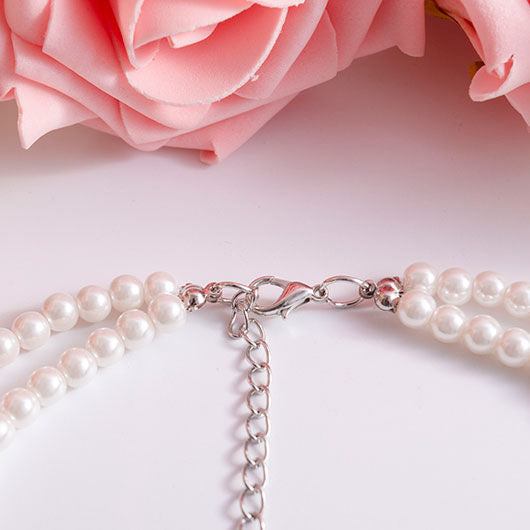 Multi-Layer Pearl Statement Bridal Choker Necklace for Wedding Party Jewelry