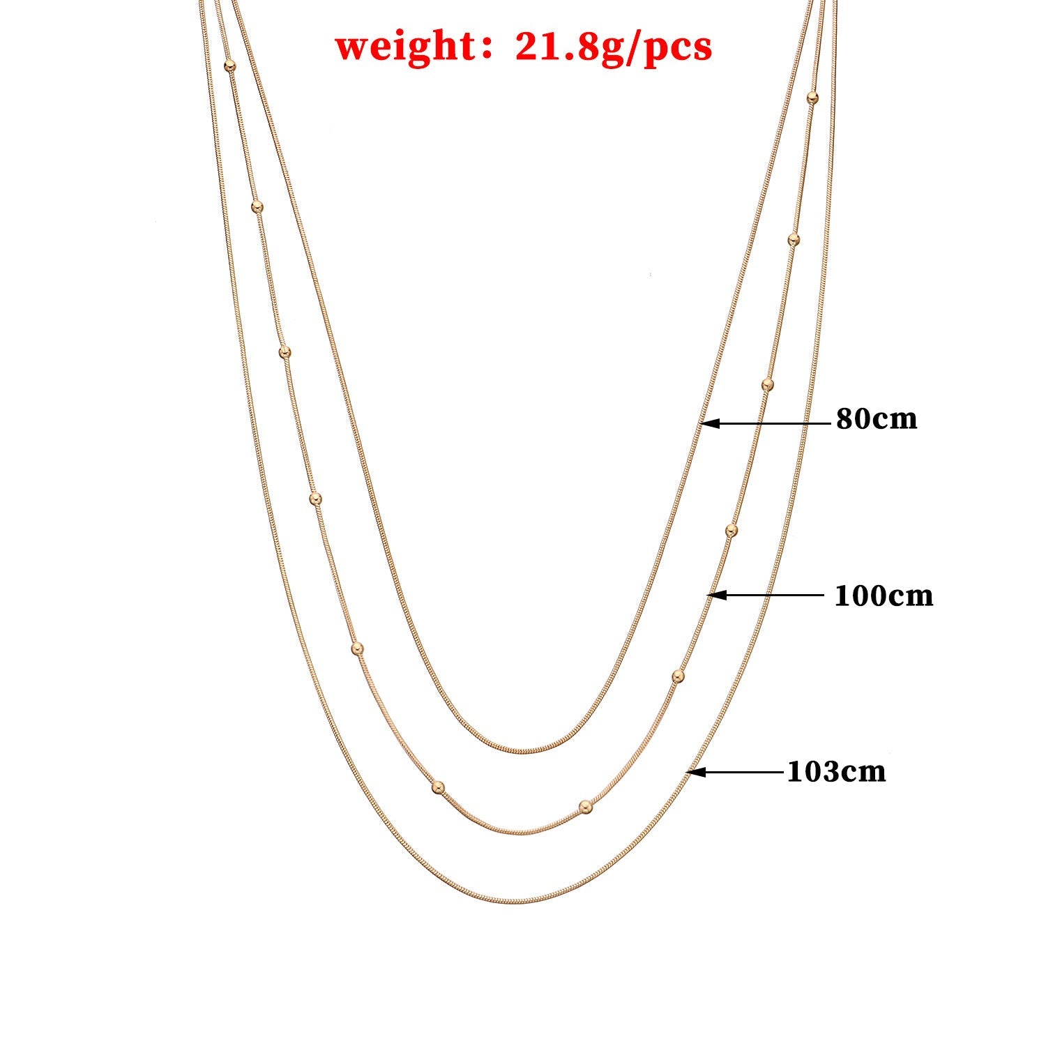Layer Snake Beaded Chain Necklace