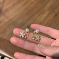 Imitation Pearl Flower Stud Earrings